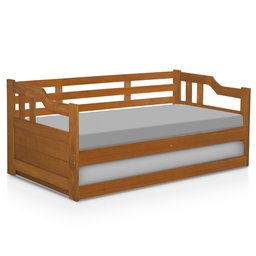 Sofá Cama em Madeira Macica Imbuia Atraente Moveis - 2