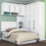 Jogo de Quarto Solteiro Modulado Modena CP13 Branco - Demóbile - 1
