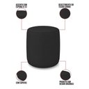 Ver imagem 2 de Puff Redondo Orgânico para Sala Malu Espuma Couro Sintético Preto D'Rossi