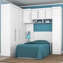 Ver imagem 1 de Jogo De Quarto Solteiro Modulado Modena Cp12 Branco