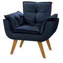 Ver imagem 2 de Kit 2 Poltrona Decorativa Gran Opala Suede Azul Marinho para Sala de Estar Luxo Escritório Quarto