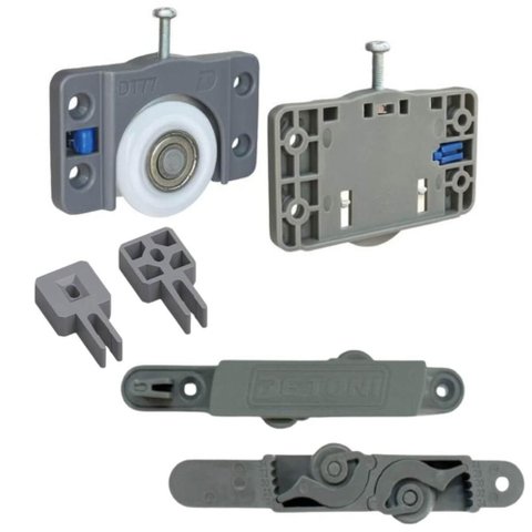 2 Kits Completos para Portas de Correr Roldana Dt 77 Guia Versátil de Toni 60kg