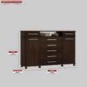 Ver mais imagens de Cômoda London 7 Gavetas 2 Portas Café Touch - Demóbile