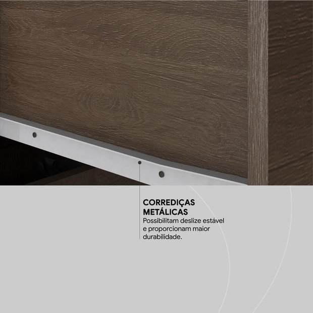 Cômoda London 7 Gavetas 2 Portas Café Touch - Demóbile