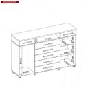 Ver imagem 4 de Cômoda London 7 Gavetas 2 Portas Café Touch - Demóbile