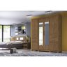 Guarda-roupa Casal Aracaju 6 Portas com Espelho Castanho Wood Moval - 4