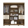 Guarda-roupa Casal Aracaju 6 Portas com Espelho Castanho Wood Moval - 2