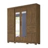 Guarda-roupa Casal Aracaju 6 Portas com Espelho Castanho Wood Moval - 1