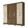 Guarda-roupa Casal San Lorenzo 8 Portas Castanho Avela Wood Moval - 1