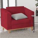 Ver imagem 3 de Kit Sofá 2 Lugares e 2 Poltronas Europa Suede Vermelho Doce Sonho Móveis