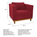 Ver imagem 5 de Kit Sofá 2 Lugares e 2 Poltronas Europa Suede Vermelho Doce Sonho Móveis