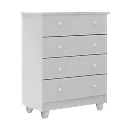 Cômoda Premium Lara Minimalista em Mdf Moderna com 4 Gavetas:branco - 2