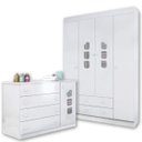 Ver imagem 1 de Quarto Guarda-roupa e Cômoda Lívia - Bco - Phoenix Baby
