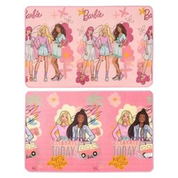 Tapete Infantil Dupla Face Recreio Impermeável 90x140cm - Jolitex Barbie Flores - 3