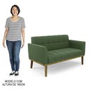 Ver imagem 6 de Sofá Namoradeira e 2 Poltronas Base Madeira Castanho Ana Suede Verde - Ibiza