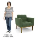 Ver imagem 7 de Sofá Namoradeira e 2 Poltronas Base Madeira Castanho Ana Suede Verde - Ibiza