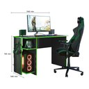 Ver imagem 3 de Mesa Gamer 3875 Preto Verde Qmovi