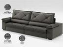Ver imagem 5 de Sofá com Carregador Usb e Molas no Assento Retrátil Reclinável Nice 2,50m Velosuede - Netsofas