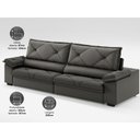 Ver imagem 5 de Sofá com Carregador Usb e Molas no Assento Retrátil Reclinável Nice 2,50m Velosuede - Netsofas