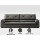 Ver imagem 6 de Sofá com Carregador Usb e Molas no Assento Retrátil Reclinável Nice 2,50m Velosuede - Netsofas