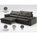 Ver imagem 3 de Sofá com Carregador Usb e Molas no Assento Retrátil Reclinável Nice 2,50m Velosuede - Netsofas