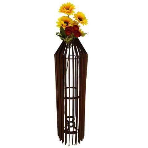 Vaso de Chão Decorativo Grande Mdf Penedo:preto/90x20cm