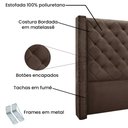Ver imagem 3 de Cabeceira King 1,95m Vicenza Veludo Marrom - Pallazio