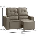 Ver imagem 4 de Sofá 2 Lugares Retrátil e Reclinável Chicago 1,50m C/molas - Veludo