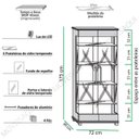 Ver imagem 6 de Cristaleira 2 portas de vidro Cristal Imcal - Branco