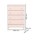 Ver imagem 4 de Cômoda Infantil 4 Gavetas Doce Sonho Rosa Acetinado com Pés - Qmovi