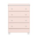 Ver imagem 1 de Cômoda Infantil 4 Gavetas Doce Sonho Rosa Acetinado com Pés - Qmovi