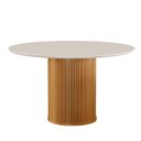 Ver imagem 2 de Mesa para Sala de Jantar Tampo com Vidro Dara Marrom/Castanho Cinamomo/Off White