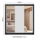 Ver imagem 4 de Guarda-roupa Casal 3 Portas de Correr com Espelhos 4 Gavetas Preto/branco Sublime Plus Madesa