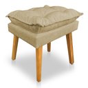 Ver imagem 5 de Kit 2 Poltronas Decorativa e Puff Opala Luxo Linho Dourado Dal Poz Estofados