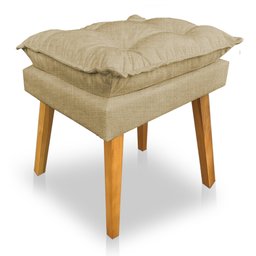 Kit 2 Poltronas Decorativa e Puff Opala Luxo Linho Dourado Dal Poz Estofados - 5