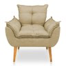 Kit 2 Poltronas Decorativa e Puff Opala Luxo Linho Dourado Dal Poz Estofados - 4