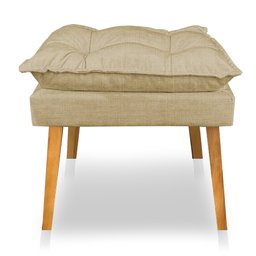 Kit 2 Poltronas Decorativa e Puff Opala Luxo Linho Dourado Dal Poz Estofados - 6