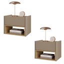 Ver imagem 2 de Conjunto de Mesa Cabeceira Quarto Florença Suspensa 1 Gaveta Fendi/hanover