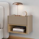 Ver imagem 1 de Conjunto de Mesa Cabeceira Quarto Florença Suspensa 1 Gaveta Fendi/hanover