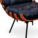 Ver imagem 5 de Poltrona Decorativa com Puff Laura Couro Azul - Sallar Home