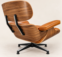 Ver imagem 2 de Poltrona Charles Eames com Puff - Couro Envelhecido Caramelo - Imbuia