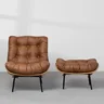 Poltrona com Puff Costela - Caramelo - 3