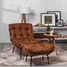 Poltrona com Puff Costela - Caramelo - 2