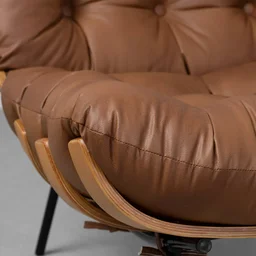 Poltrona com Puff Costela - Caramelo - 8