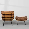 Poltrona com Puff Costela - Caramelo - 6