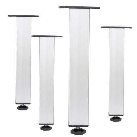 Kit 4 Pé Alumínio 20cm Fosco Cozinha Móveis 40x40 Regulável