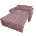 Ver imagem 2 de Sofá Cama Casal Reclinável Drika - Veludo Turkey Rosê