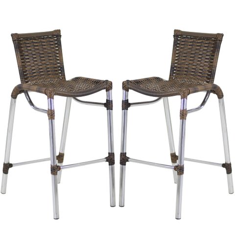 Kit 2 Banquetas Alumínio Fortaleza Alta para Balcão Cozinha Bar Trama Original
