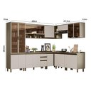 Ver imagem 5 de Cozinha Completa de Canto 9 Peças Connect Duna/cristal com Cristaleira e Aéreo Vidro - Móveis
