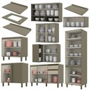 Ver imagem 4 de Cozinha Completa de Canto 9 Peças Connect Duna/cristal com Cristaleira e Aéreo Vidro - Móveis